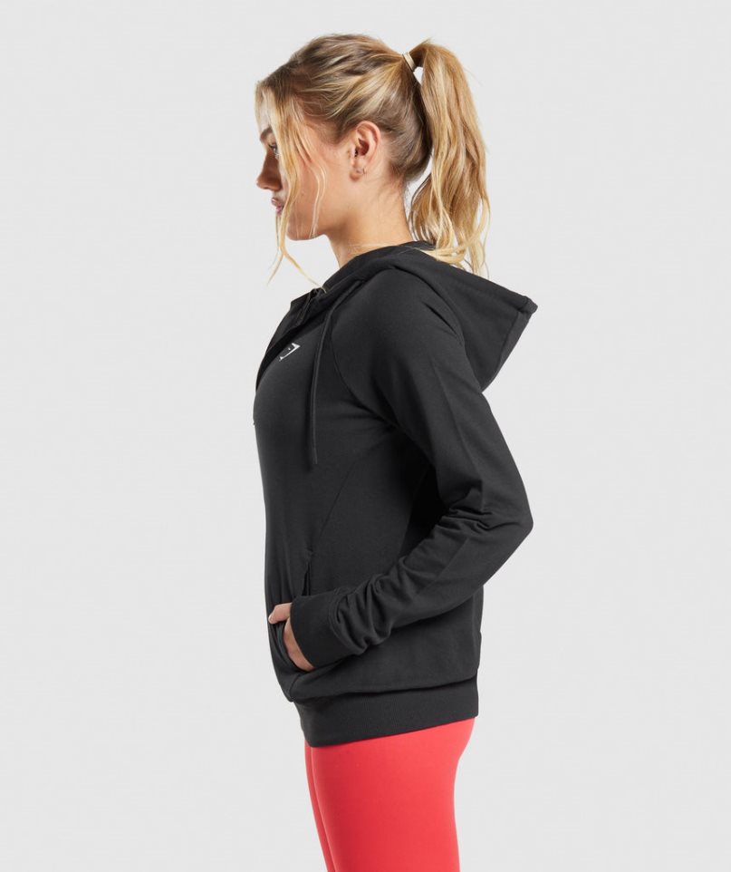 Women's Gymshark Training Zip Sweatshirts Black | CA 103678